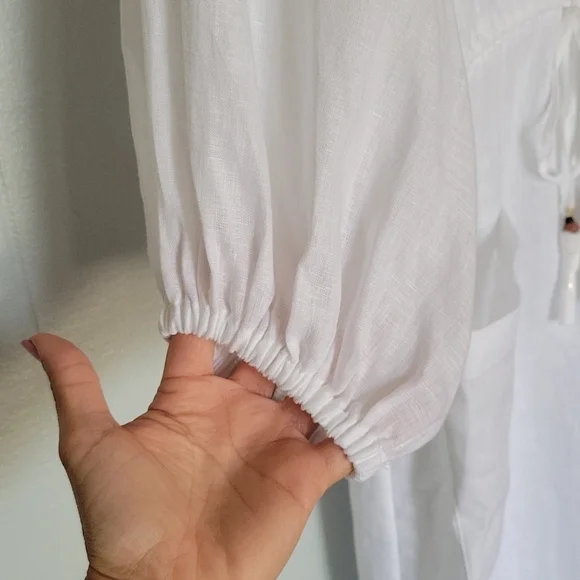 Tory burch white midi tunic linen dress